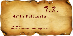 Tóth Kalliszta névjegykártya