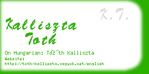 kalliszta toth business card